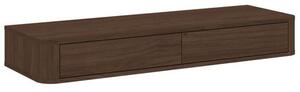 Zavěšený toaletní stolek se dvěma zásuvkami, buk nerezový, rozměry 115,2 x 40 x 15,8 cm
