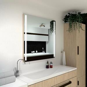 Koupelnové zrcadlo hranaté 70x50 cm PARIS PREMIUM s LED osvětlením