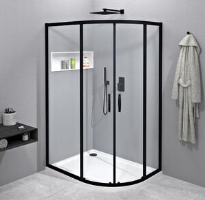 SIGMA SIMPLY BLACK Čtvrtkruhový sprchový kout 1000x800mm, R550, L/R, čiré sklo