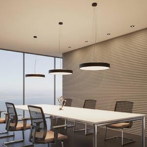 Arcchio Závěsné svítidlo LED Vanida, černé, Ø 60 cm, nahoru/dolů, stmívatelný, Černá, Kuchyň, Hliník, Moderní