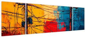 Obraz - Abstraktní elektrické vedení (170x50 cm)