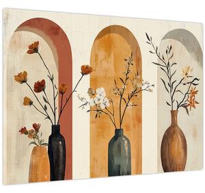 Obraz - Vázy v obloucích (70x50 cm)