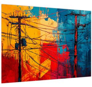 Obraz - Abstraktní elektrické vedení (70x50 cm)