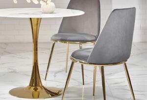Stůl Casemiro chrom zlato / bílý mramor Halmar