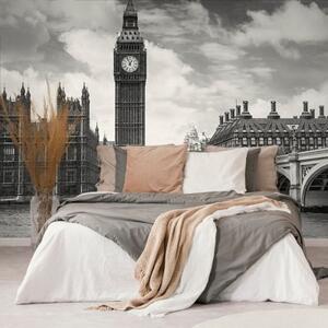 Samolepící fototapeta Big Ben v Londýně v černobílém - 300x200 cm