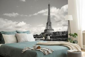 Tapeta Eiffelova věž v Paříži černobílá - 300x200 cm