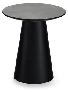 Konferenční stolek v tmavě šedé a černé barvě s deskou v dekoru mramoru ø 45 cm Tango – Furnhouse