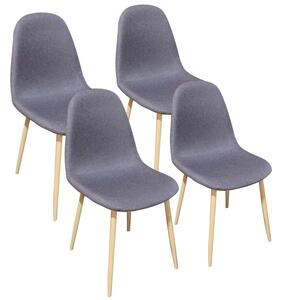 Židle s potahem, 4 ks, různé barvy - šedá