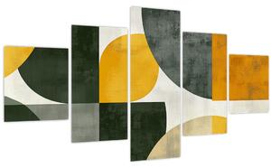 Obraz - Abstrakce v olivové barvě (125x70 cm)