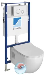 WC souprava, závěsné WC BRILLA bez ráfku, se skrytou nádržkou, bílé provedení