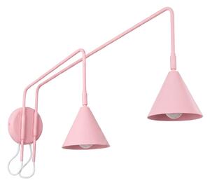 Sollux Lighting Nástěnné svítidlo NOX 2 růžové s vypínačem