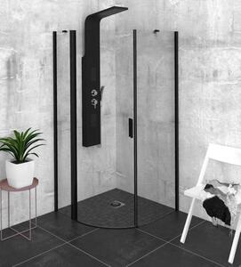 ZOOM LINE BLACK Čtvrtkruhový sprchový kout 900x900mm, čiré sklo, levý, poloměr 550mm