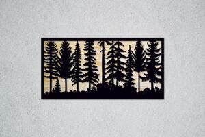 V lese Velikost: 30 cm, Barva pozadí: Přírodní - borovicová překližka, Barva obrysu: Černá