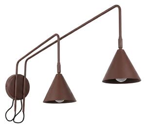 Sollux Lighting Nástěnné svítidlo NOX 2 hnědé s vypínačem