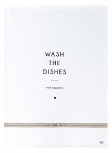 Utěrka WASH THE DISHES, bílá Bastion Collections AN-TOWELS-029-W
