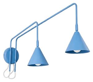 Sollux Lighting Nástěnné svítidlo NOX 2 světle modré s vypínačem