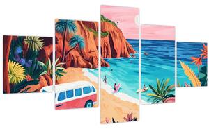 Obraz - Karavan u oceánu (125x70 cm)
