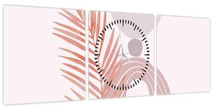 Obraz - Fialový minimalismus N⁰1 (s hodinami) (90x30 cm)