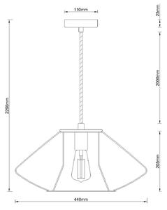 Závěsná lampa Beacon Pheonix Squat, černá, kov, Ø 45 cm