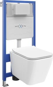 Mexen Fenix Slim, podomítkový modul a závěsné WC Cube s pomalu padajícím sedátkem, bílá, 61030924000