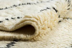 Ručně tkaný vlněný koberec BERBER MR1943 Beni Mrirt berber károvaný, béžový / černý