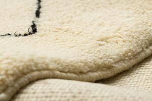 Ručně tkaný vlněný koberec BERBER MR2091 Beni Mrirt berber kosočtverce, béžový / černý