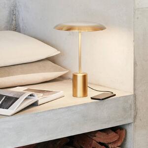 LED stolní lampa Smith z kovu, s USB portem bronz