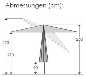 SLUNEČNÍK 270/260/270 cm - Online Only zastínění, Online Only