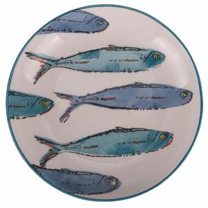 VILLA D’ESTE HOME TIVOLI Sada hlubokých talířů Paranza 4 kusů, dekor ryby, 21 cm