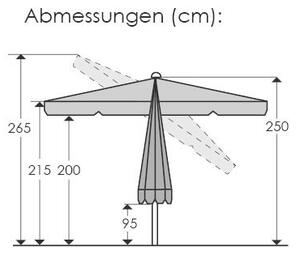 SLUNEČNÍK 270/250/270 cm - Online Only zastínění, Online Only