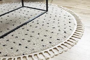 Makro Abra Kulatý koberec BERBER SYLA B752 Tečkovaný krémový Rozměr: průměr 120 cm