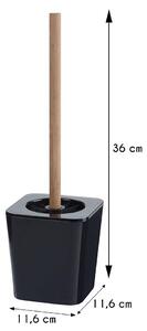 WC kartáč Dark, černá/s dřevěnými prvky