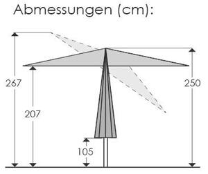 SLUNEČNÍK 270/250/270 cm - Online Only zastínění, Online Only