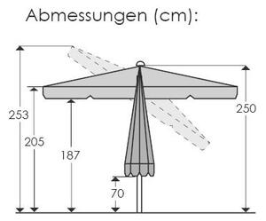 SLUNEČNÍK 200/250/300 cm - Online Only zastínění, Online Only