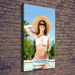 Vertikální Foto obraz na plátně Žena nad bazénem ocv-106630222