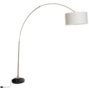 Ocelová oblouková lampa stínidlo krémová 50 cm - XXL