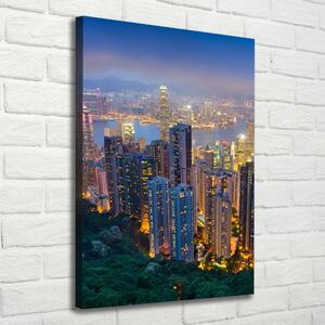 Vertikální Foto obraz na plátně Noční Hong kong ocv-106686696