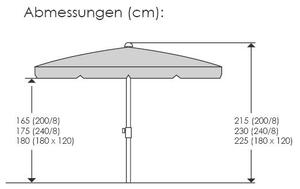 SLUNEČNÍK 120/225/180 cm - Online Only zastínění, Online Only