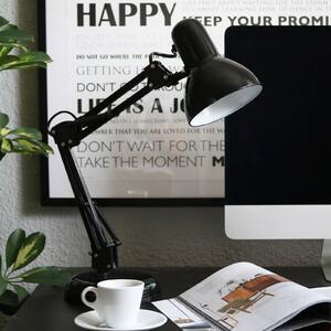 B.K. Licht Stolní lampa Hera, černá, kov, výška 53 cm, E14, Černá, Pracovna / kancelář, kov