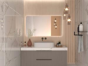 Atypické zrcadlo do koupelny s LED osvětlením A10
