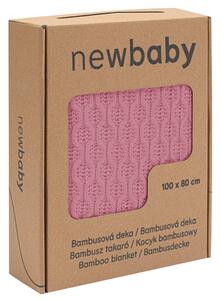 NEW BABY Bambusová pletená deka se vzorem 100x80 cm pink Bambus/Bavlna 100x80 cm