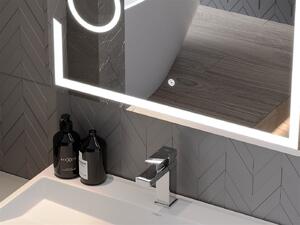 Mexen Onyx, LED koupelnové zrcadlo s podsvícením a kosmetickým zrcátkem 100x80 cm, 6000K, ochrana proti zamlžování, 9813-100-080-611-00