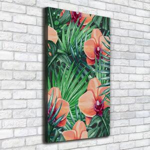 Vertikální Foto obraz na plátně Orchidej a palmy ocv-107940636