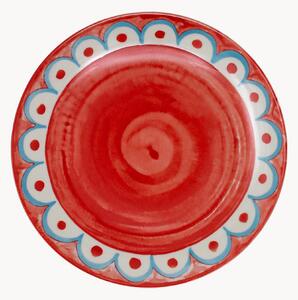 Sada porcelánových mělkých talířů Tangeri Red, 6 dílů