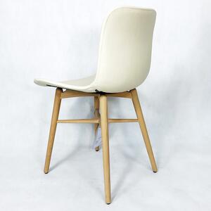 Norr 11 designové židle Langue Original Dining Chair (dub, krémová kůže)