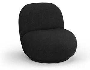 Černé křeslo z textilie bouclé Chuck – Micadoni Home