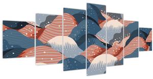 Obraz - Japonské vlny (210x100 cm)