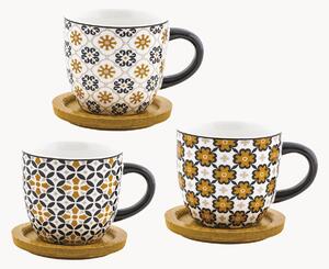 Sada šálků na espresso's podtácky z kostního porcelánu Beeswax, 6 dílů