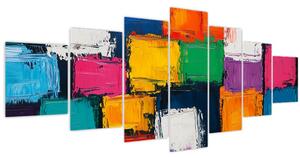 Obraz - Malba barevných čtverců (210x100 cm)
