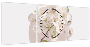 Obraz - Bloom with grace N⁰2 (s hodinami) (90x30 cm)
